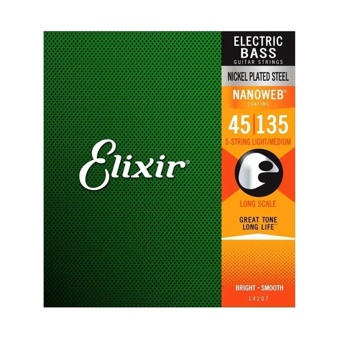 Elixir Bass 5 Nanoweb Nickel Plated Steel 45 - 135