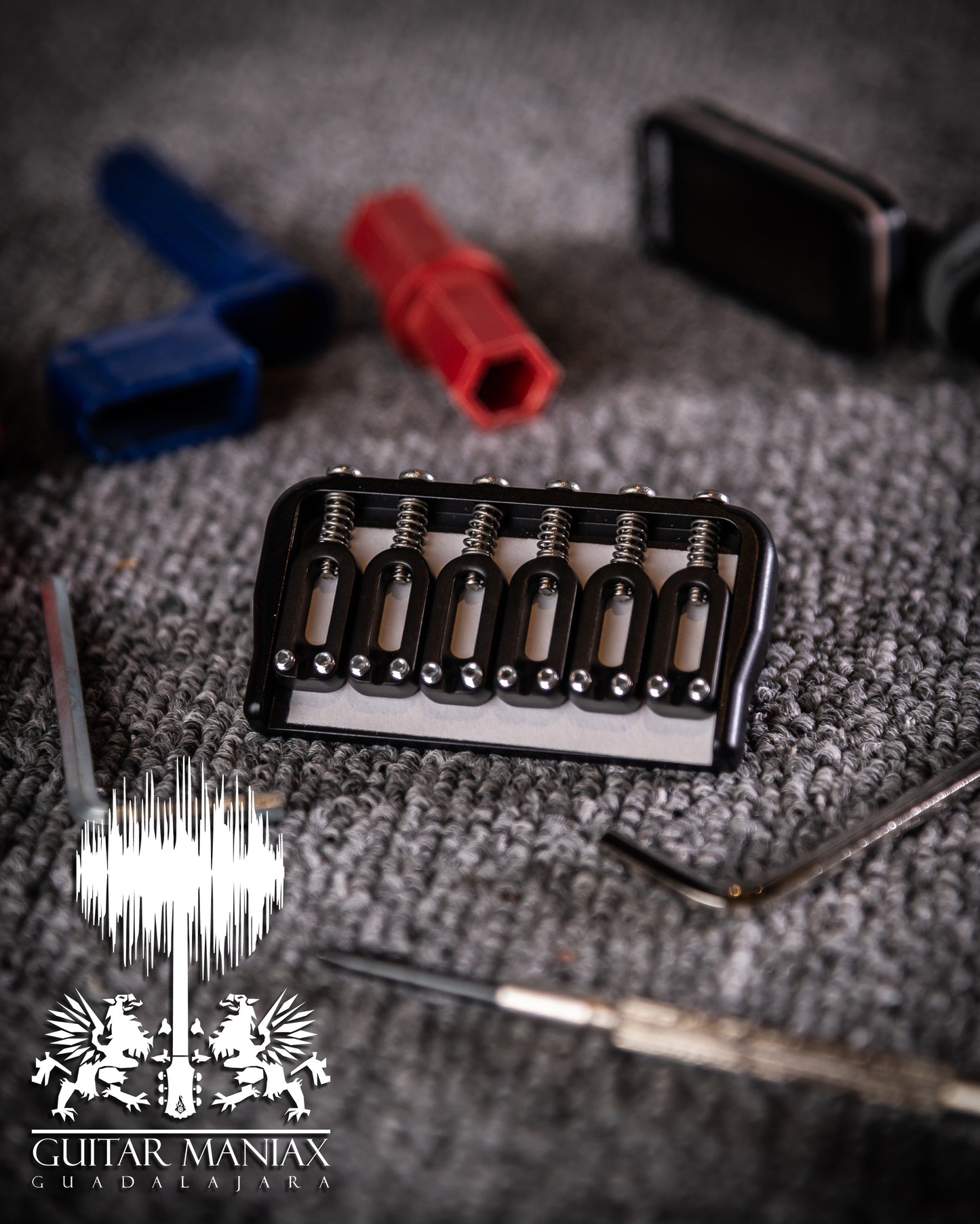 Hipshot 6 String Fixed Guitar Bridge Black