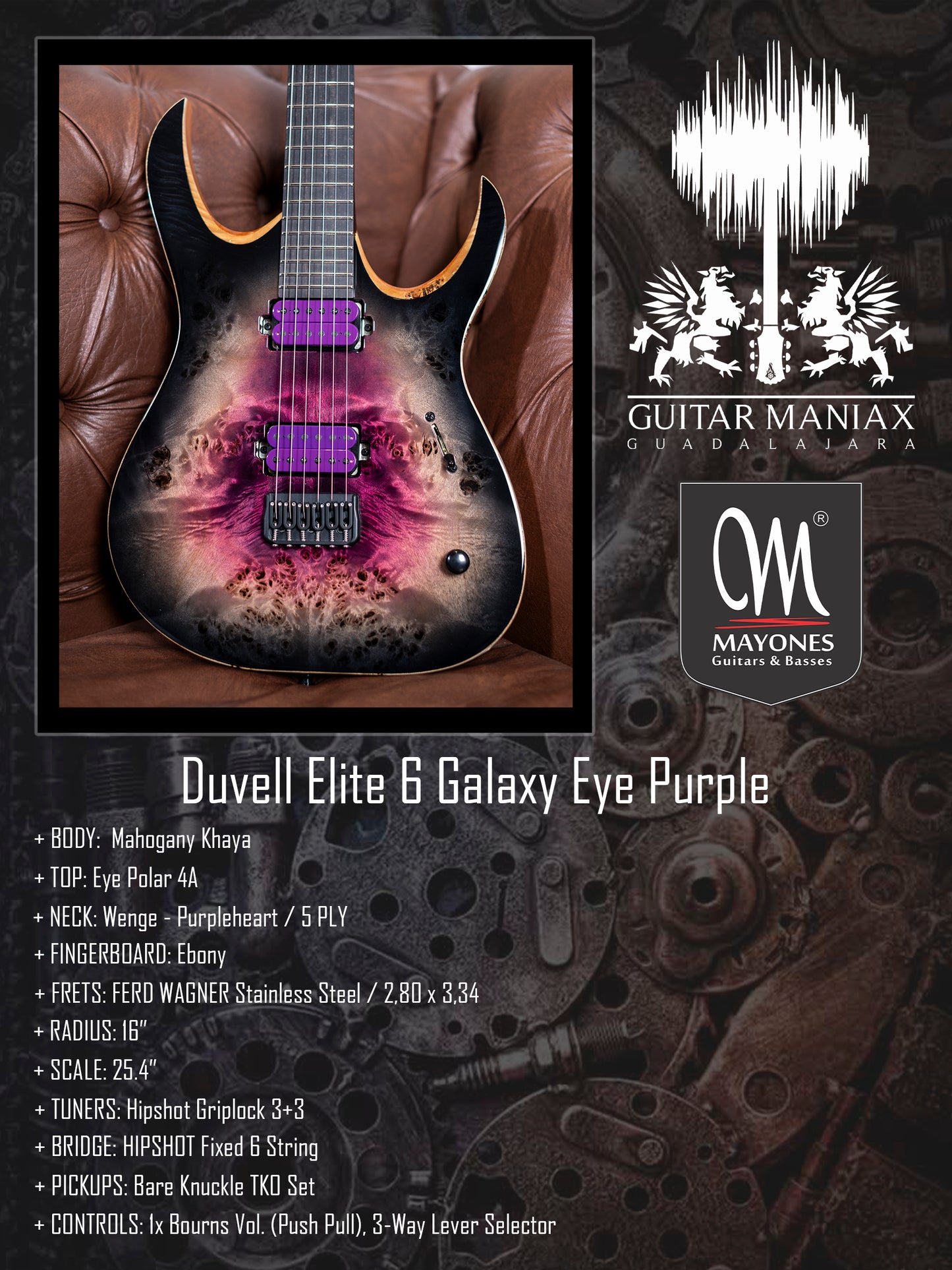 Mayones Duvell Elite 6 Galaxy Eye Purple Gloss