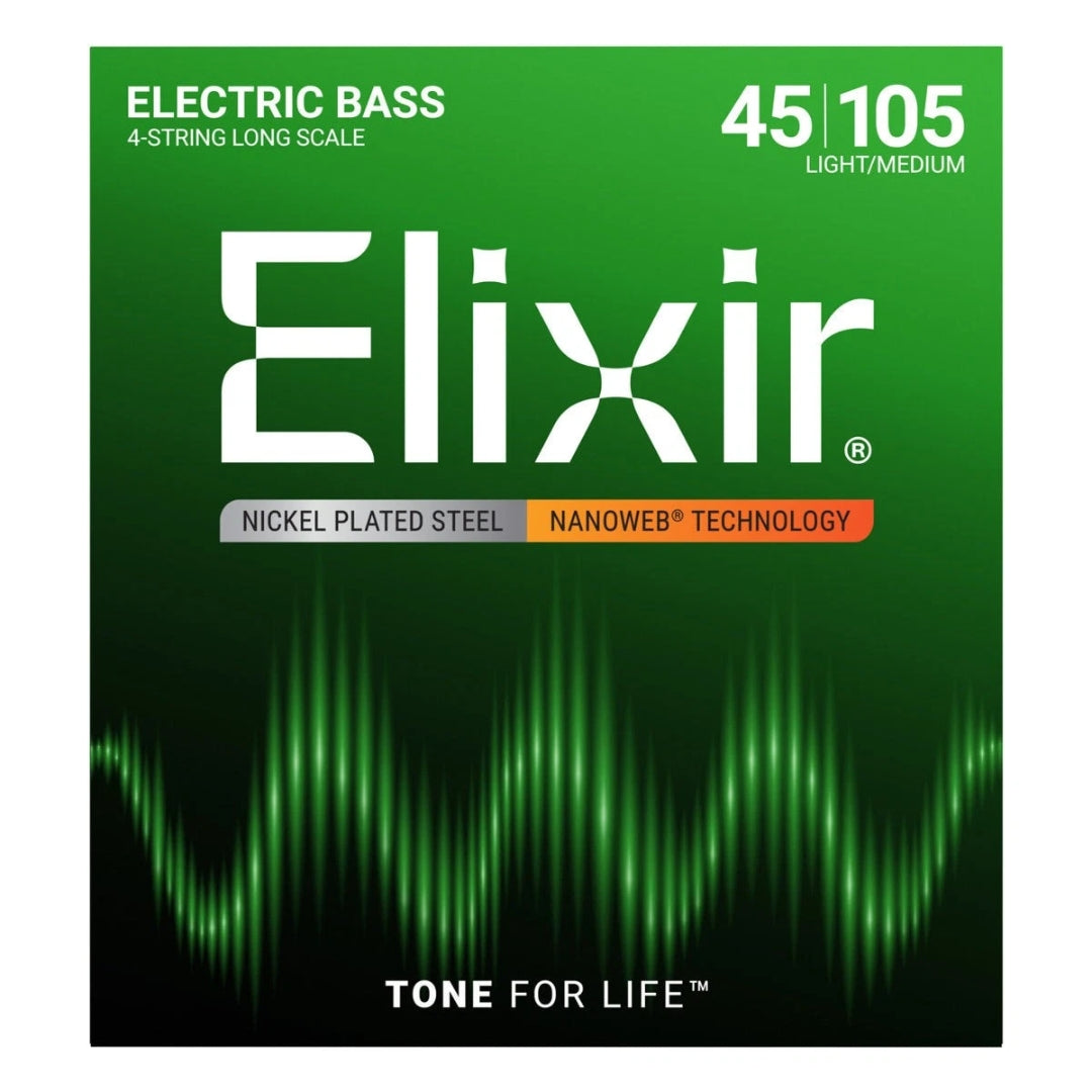 Elixir Bass 4 Nanoweb Nickel Plated 45 - 105