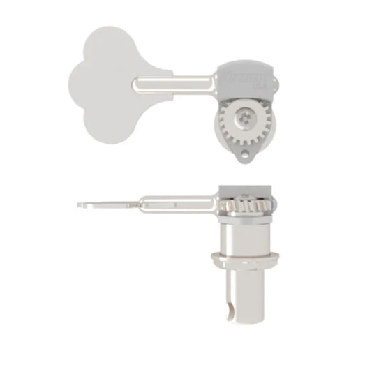 Hipshot HB6 - 1/2" USA ULTRALITE® BASS TUNING MACHINE CHROME CLOVER KEY TREBLE SIDE
